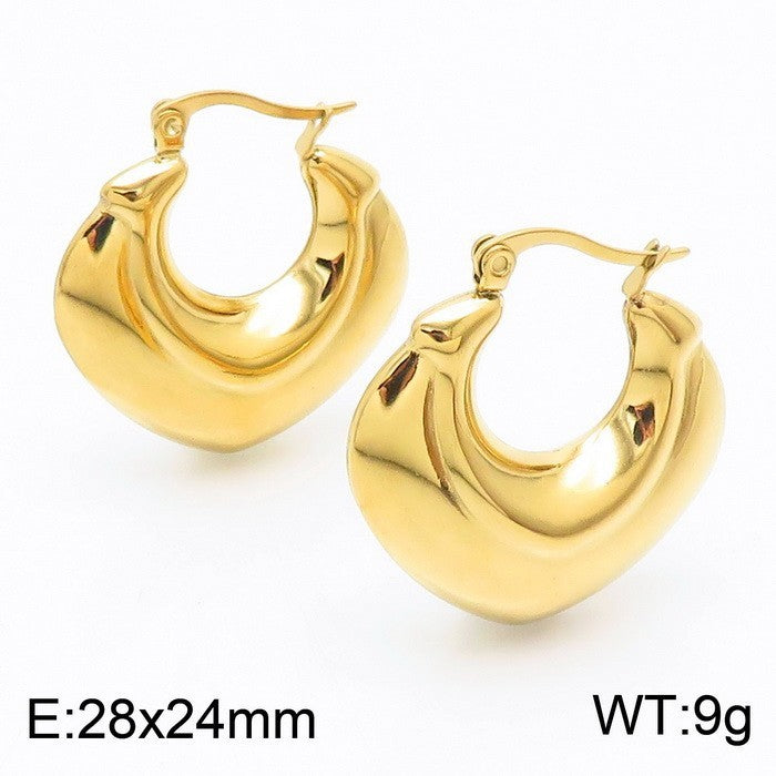 18K Plated Titanium Steel Ear Clip Earrings