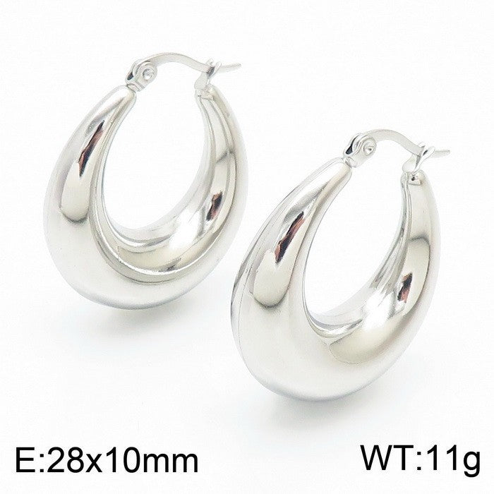 18K Plated Titanium Steel Ear Clip Earrings